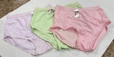 3-Vtg Sophia Nylon Panties Elastic Waist  Thigh Pink Purple Green XXXXL NWT