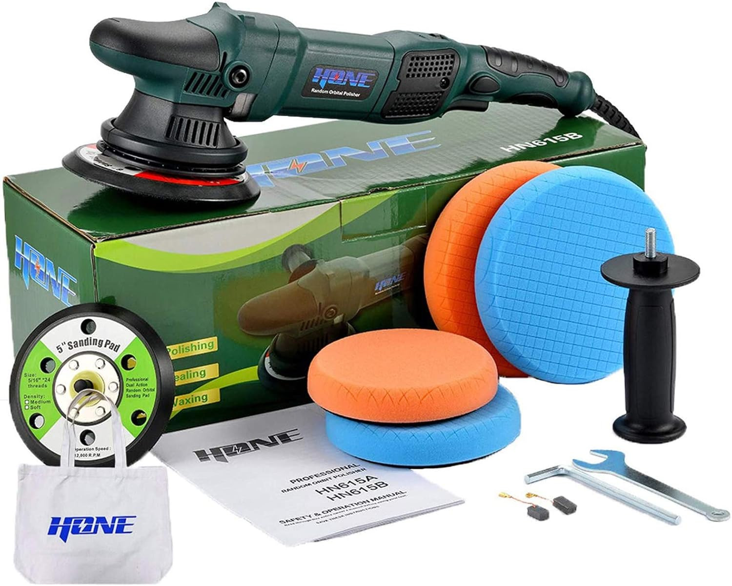 15mm Long-Throw Random Orbital Dual Action Polisher, Buffer 