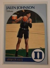 2021 Chronicles NBA Hoops Tribute JALEN JOHNSON Rookie RC Card #63 Duke