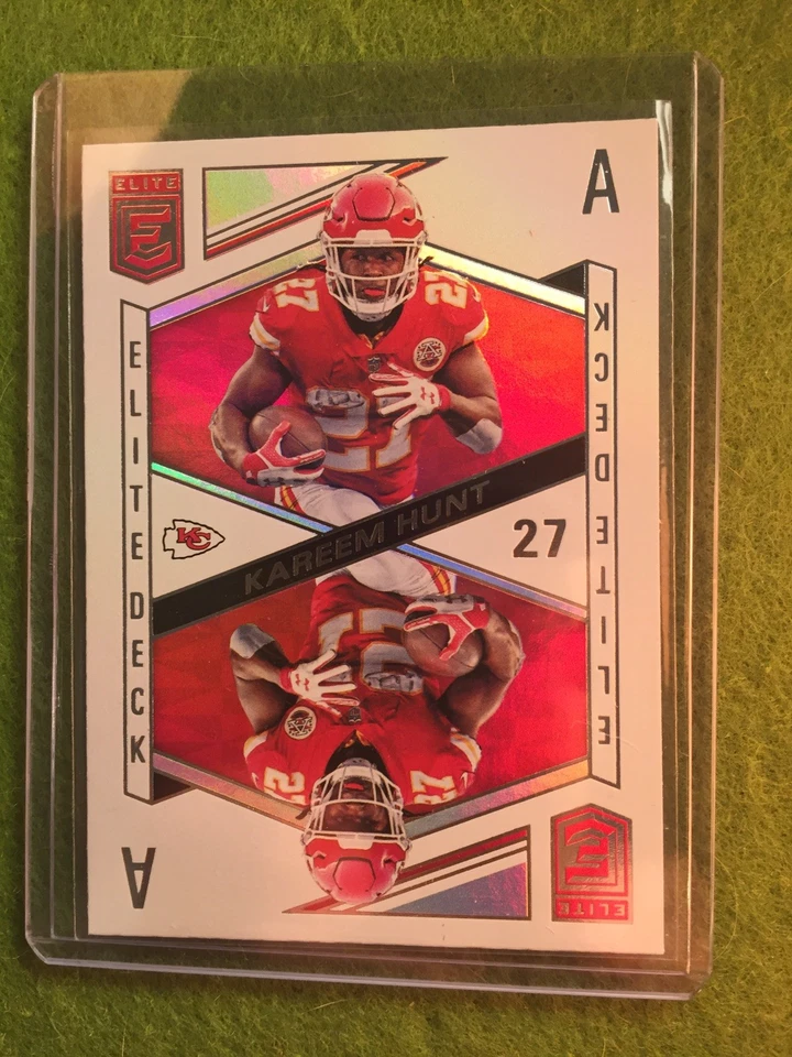 Kareem Hunt Prizm Refractor Chiefs 2018 Donruss Elite Deck #ED-9 SP Aces A's SSP