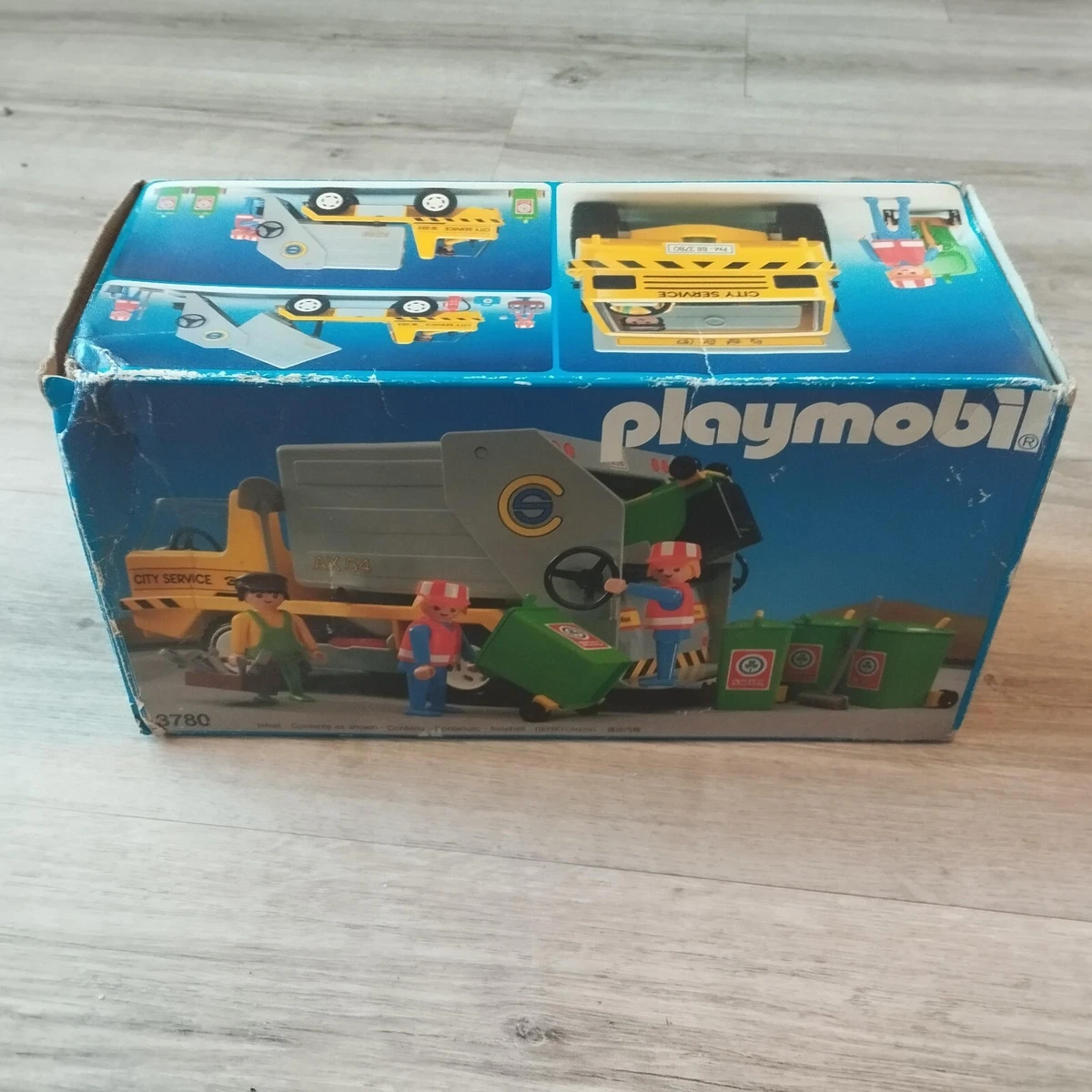 PLAYMOBIL VINTAGE CITY life camion poubelle rouge couvercle set 3470 de 1978 #2 EUR 3,00 - FR