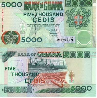 Ghana Africa 5000 Cedis Unc 2006 P 34 Ebay