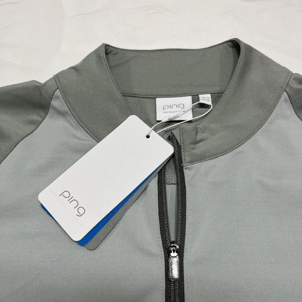 NUEVO CON ETIQUETAS PING Sensor Cool 1/4 Cremallera Gris Ropa Activa Golf Pullover Camisa Para Mujer Talla 10” Foto 2 de 4