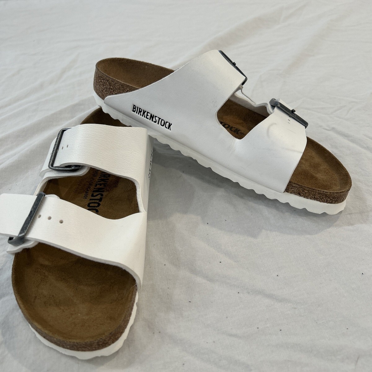 Birkenstock Arizona Birko-Flor Sandal, White, Size 37 EU 6-6.5 US