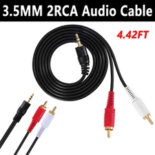 3.5mm Stereo Female Mini Jack to 2 Male RCA to Headphone Plug Adapter Y-Cable