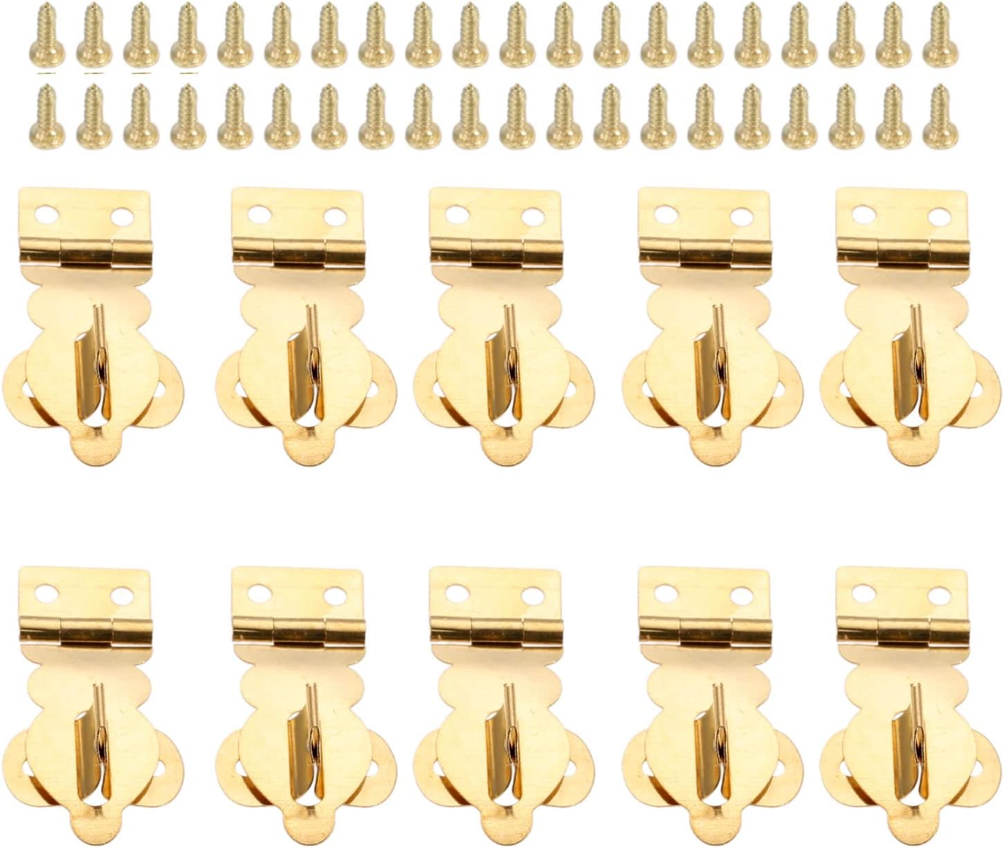 10Pcs Brass Solid Padlock Hasp, Mini Decorative Hasps Buckles with Screws for Wo