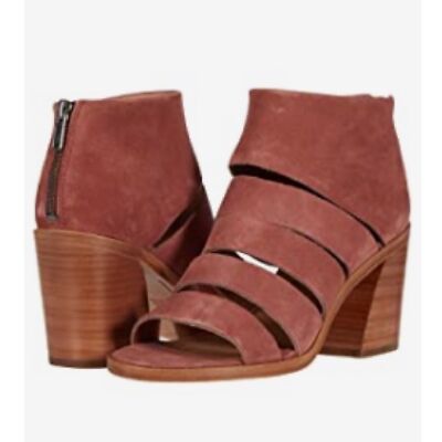 FRYE TASH ROSEWOOD SUEDE LEATHER PEEP TOE BOOTIES SHOOTIE PUMPS 9.5