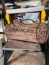 The Mancave rustic log look plaque.....SophieSignandPlaques