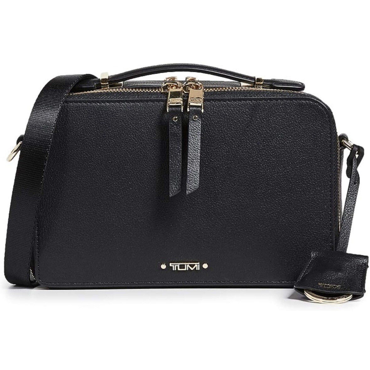 TUMI Voyageur Aberdeen Leather Crossbody, Blacks, Small, Built In