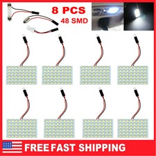 8pcs 48smd Cob White Led T10 Ba9s Car Interior Panel Light Dome Map Lamp Bulbs