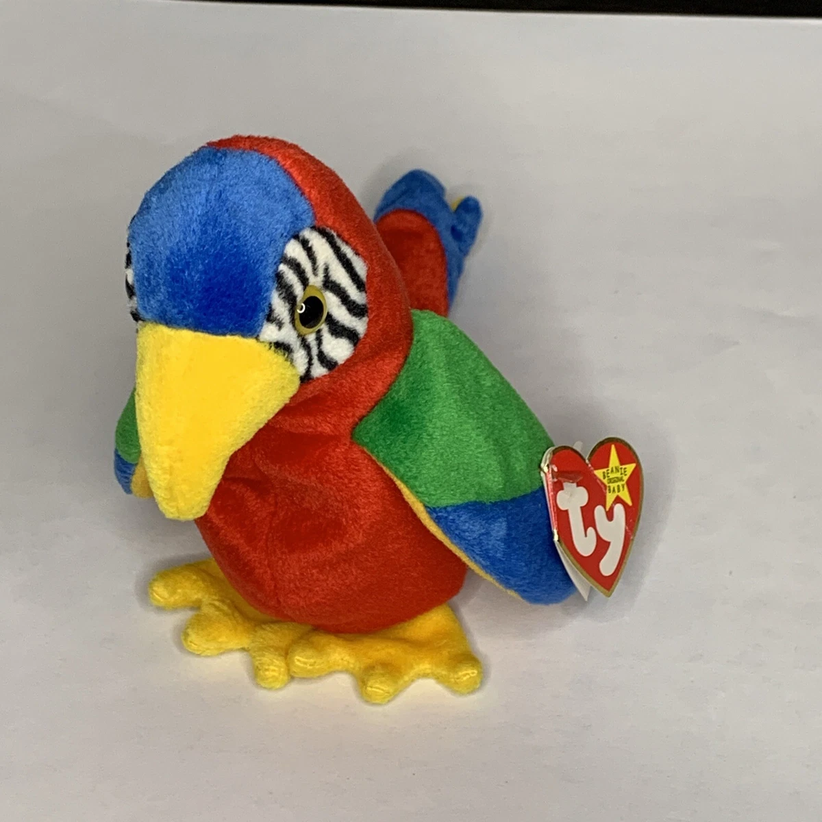 Retired Beanie Baby Jabber The Parrot RARE Tropical Bird RARE WITH TAG