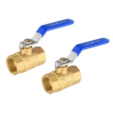 EFIELD  2-Pack 3/4 Inch FNPT Full Port 600WOG FNPT Brass Ball Valve ,Blue Level