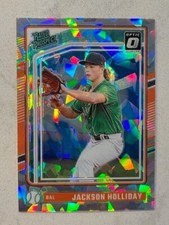 JACKSON HOLLIDAY Orioles 2024 Donruss Baseball Optic Cracked Ice Prizm # 3/25