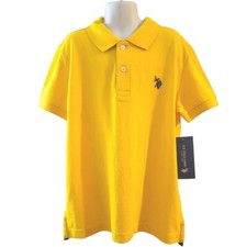 NWT Boys U.S. Polo Assn. Yellow Polo Shirt Classic Short Sleeve Sz XL