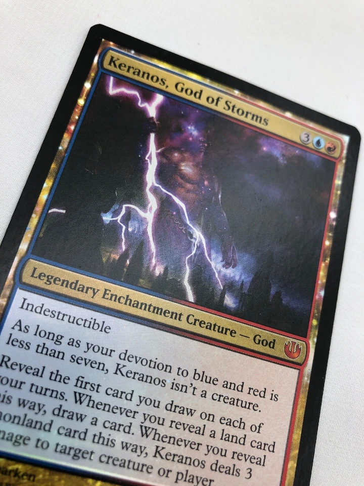 Keranos, God of Storms x1 * FOIL * MTG Journey Into Nyx 1x Magic Ex Light Play - Image 2 of 4