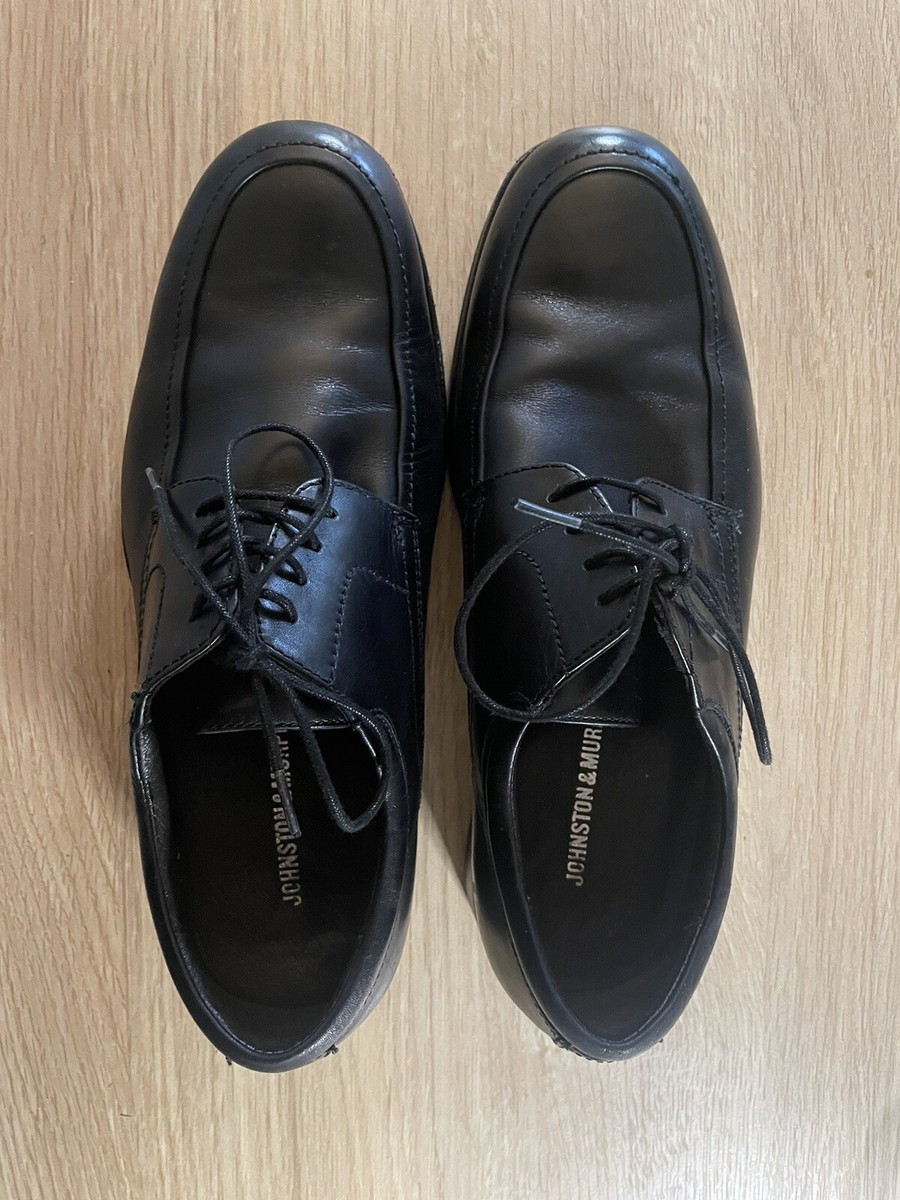 MENS JOHNSTON & MURPHY BLACK ATCHISON MOC TOE DRESS SHOES  display picture 1