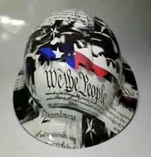 NEW FULL BRIM Hard Hat custom hydro dipped 2ND AMENDMENT IN YOUR FACE EDITION 