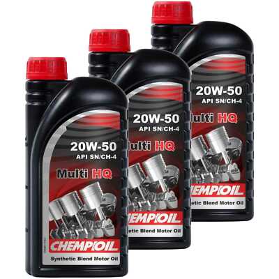 3x 1L CHEMPIOIL Motoröl Motorenöl Multi HQ 20W-50 SAE 20W-50 API SL/CF