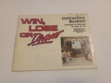 WIN, LOSE OR DRAW Nintendo NES Original Instruction Manual Booklet Book OEM