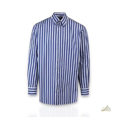 ETRO Hemd blau weiß gestreift Baumwolle Größe 42 Slim Fit Made in Italy