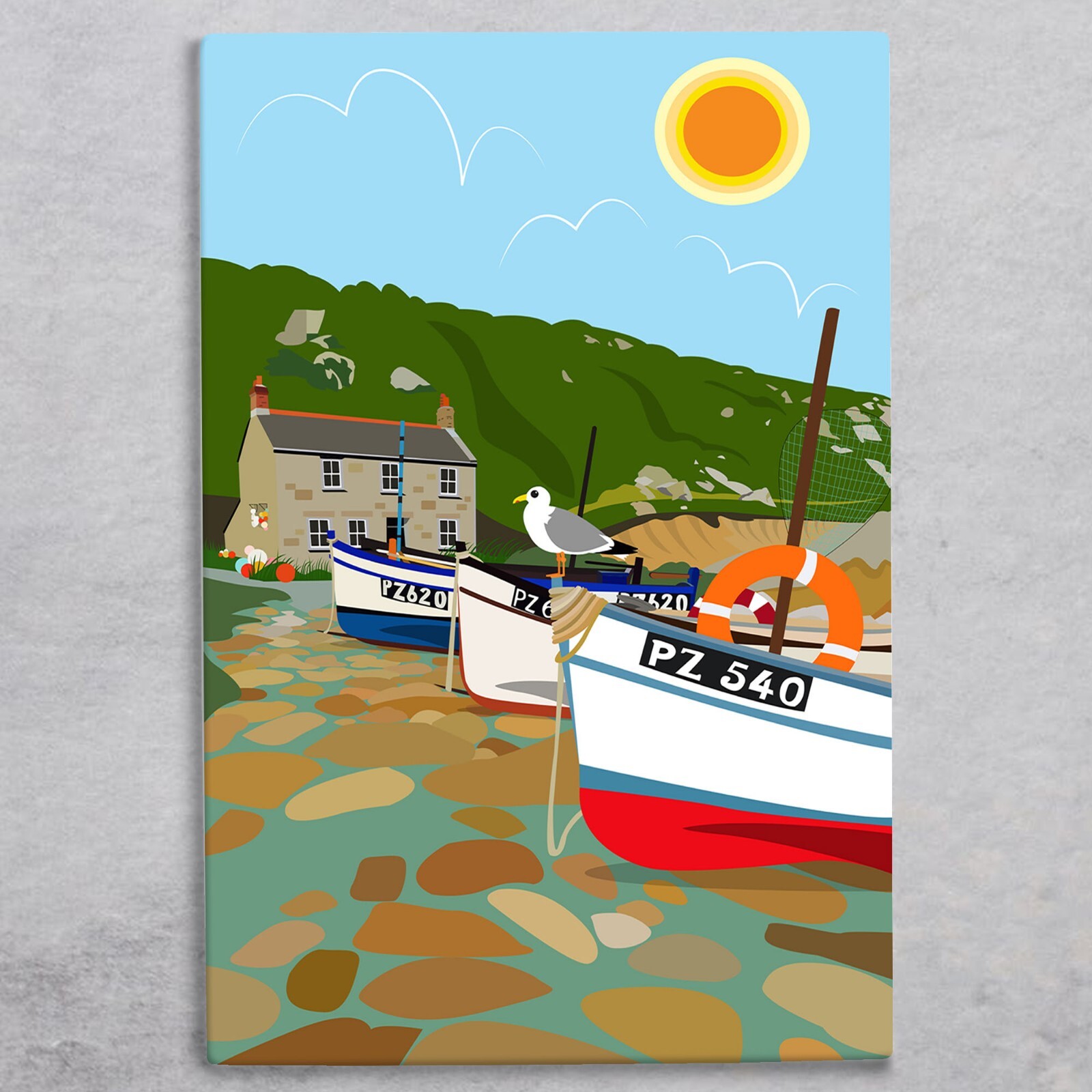 Penberth Ceramic Tile Picture Nautical Plaque Sign Wall Art Kate Pearson 30x20cm