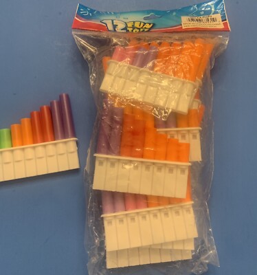 Whistle Flute Plastic Party Favor Novelty Toy Pack of 12 Birthday Give Away Dj