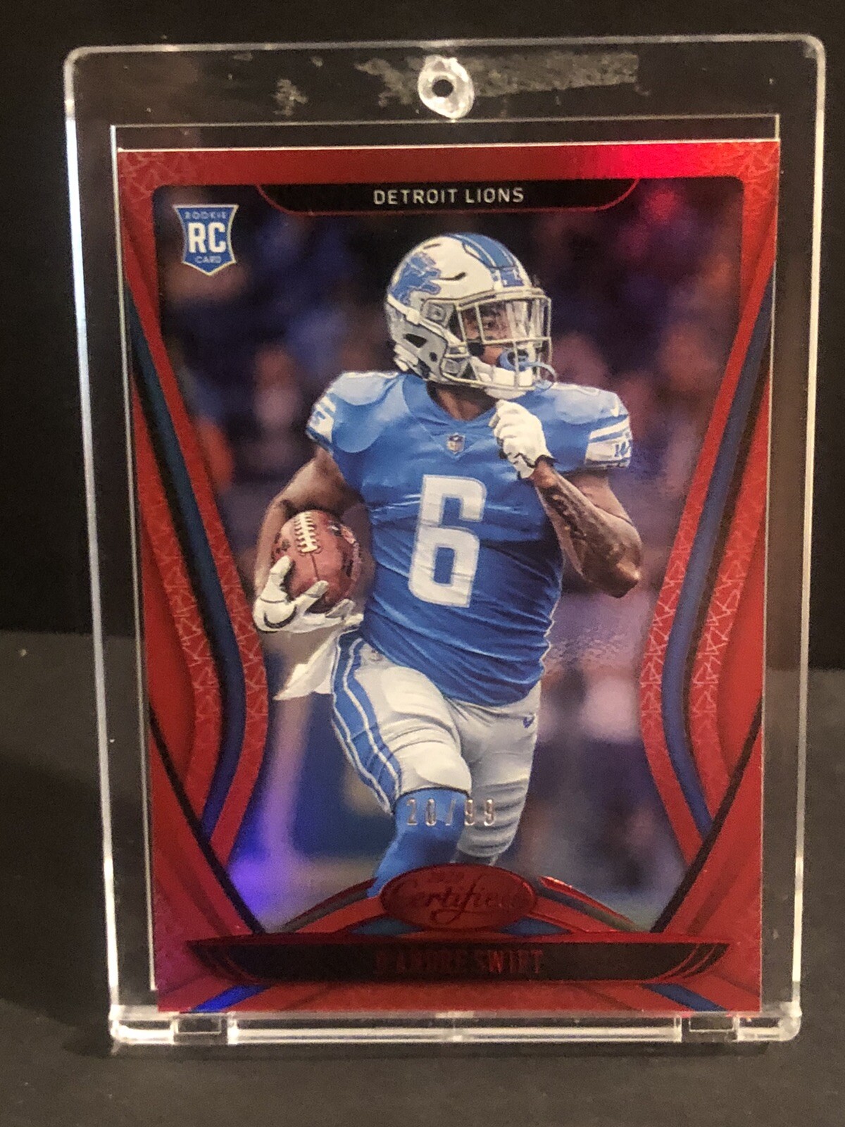 D’Andre Swift 2020 Certified Mirror Red Rookie Card / 99 Lions