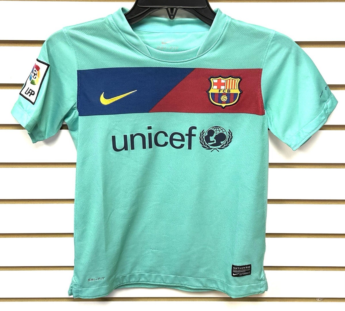 Barcelona Nike Green Dri-Fit Jersey Youth Small 8-10 Years Old