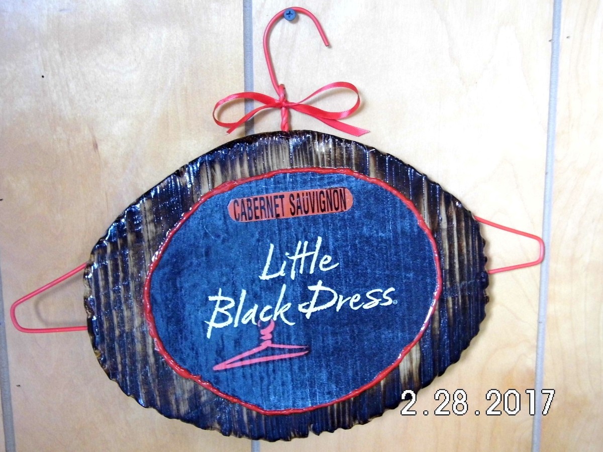 Handmade Oval Wooden Little Black Dress Cabernet Sauvignon Sign 2017 Handmade Oval Wooden Little Black Dress Cabernet Sauvignon Sign 2017