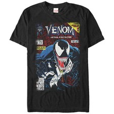 Image of Venom Lethal Protector Comic Cover Men's T-Shirt Black