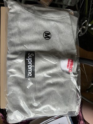 Supreme Box Logo Crewneck Heather Grey Black Fw22 Medium | eBay