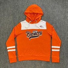 Denver Broncos Retro Lightweight Hoodie Adult Large Orange White Football NWOT