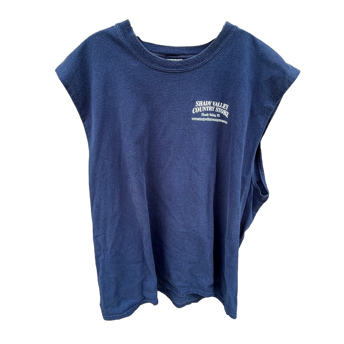 Gildan Sleeveless Dark Blue Men’s T Shirt 2XL Shady Valley Country Store TN.