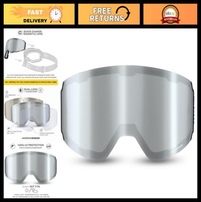 Frameless Ski Goggles Replacement Lens - 185° Wide View, Anti-Fog, UV Protection