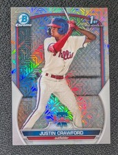 2023 Bowman Chrome JUSTIN CRAWFORD Mega Box 1st Bowman PHILLIES Refractor BCP-3