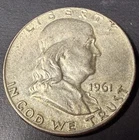 1961-D Franklin Half Dollar Fine 90% Silver CoinSnap Rated VF(Very Fine)