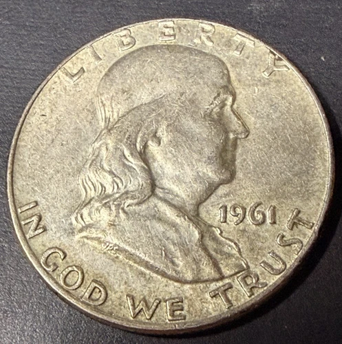 1961-D Franklin Half Dollar Fine 90% Silver CoinSnap Rated VF(Very Fine)