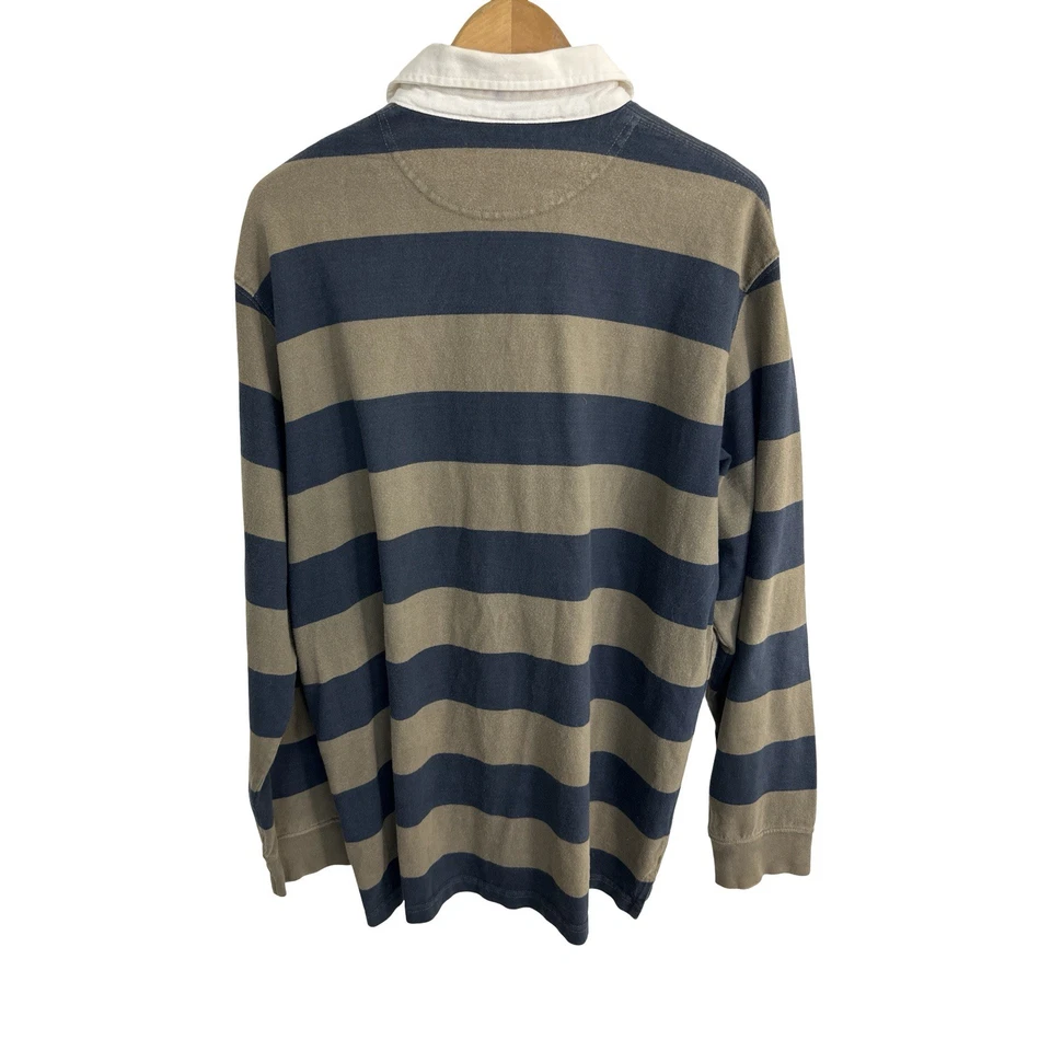 Sonoma Rugby Shirt Striped Black Brown Long Sleeve Collared Casual Top Mens XL - Image 3 of 4