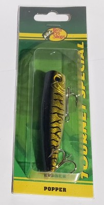 Bass Pro Shops Tourney Special Popper 3D Eyes .NEW 3'' Golden Tiger Shad