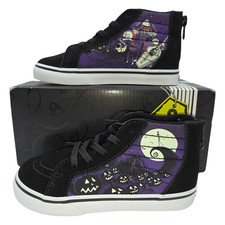 Vans SK8 HI Zip Jack Skellington Jacks Lament Nightmare Toddler Size 10T