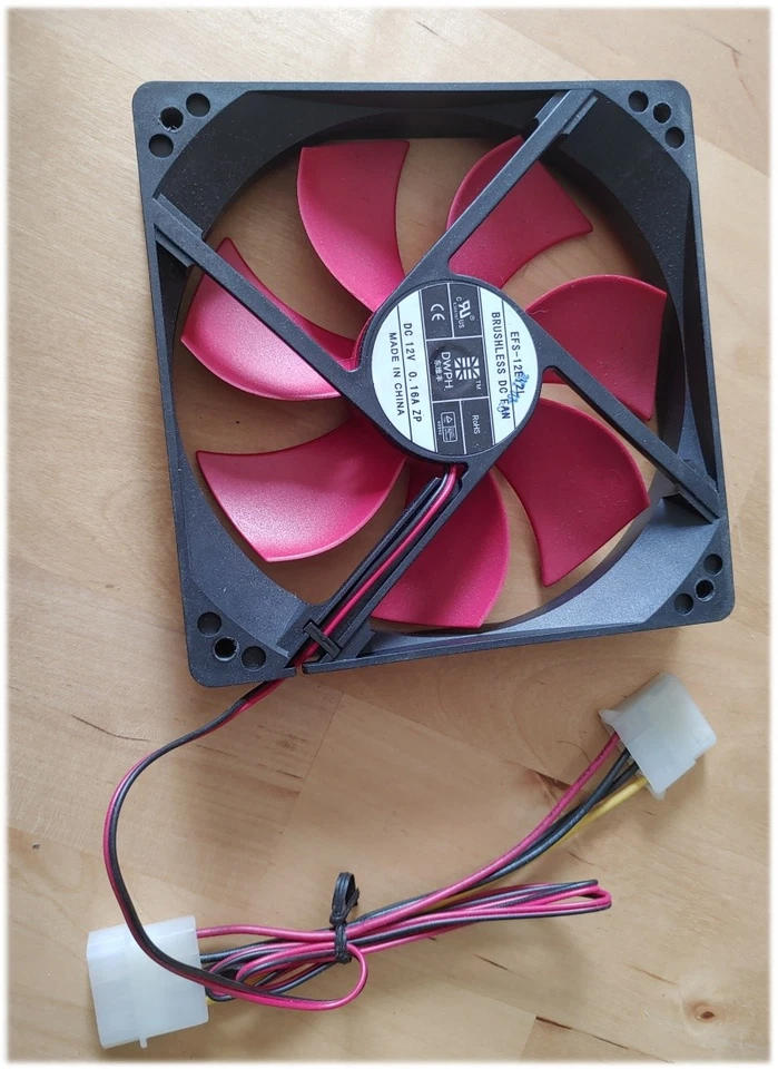 Lüfter Gehäusekühler 120x120x25mm 2Pin Cooling Fan EFS-12E12L