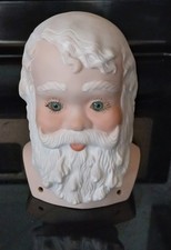 Craft Porcelain Santa Claus Head Pretty Blue Eyes 5" Tall