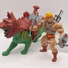 Vtg HE-MAN & BATTLE CAT Motu Masters Of The Universe Original Action Figure 19-1