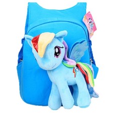 Kids Backpack Little Pony Plush Toy Bag Rainbow Unicorn Preschool Book Bag