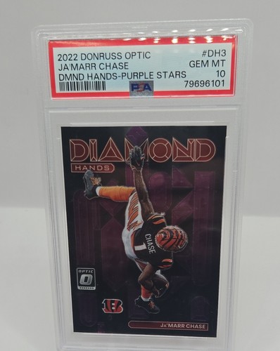 Ja'Marr Chase [Purple Stars] #DH-3 2022 Panini Donruss Optic Diamond Hands card