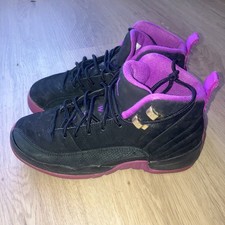 NIKE AIR JORDAN 12 RETRO GG BLACK-HYPER VIOLET SIZE 5 YOUTH KIDS WOMENS SIZE 6.5