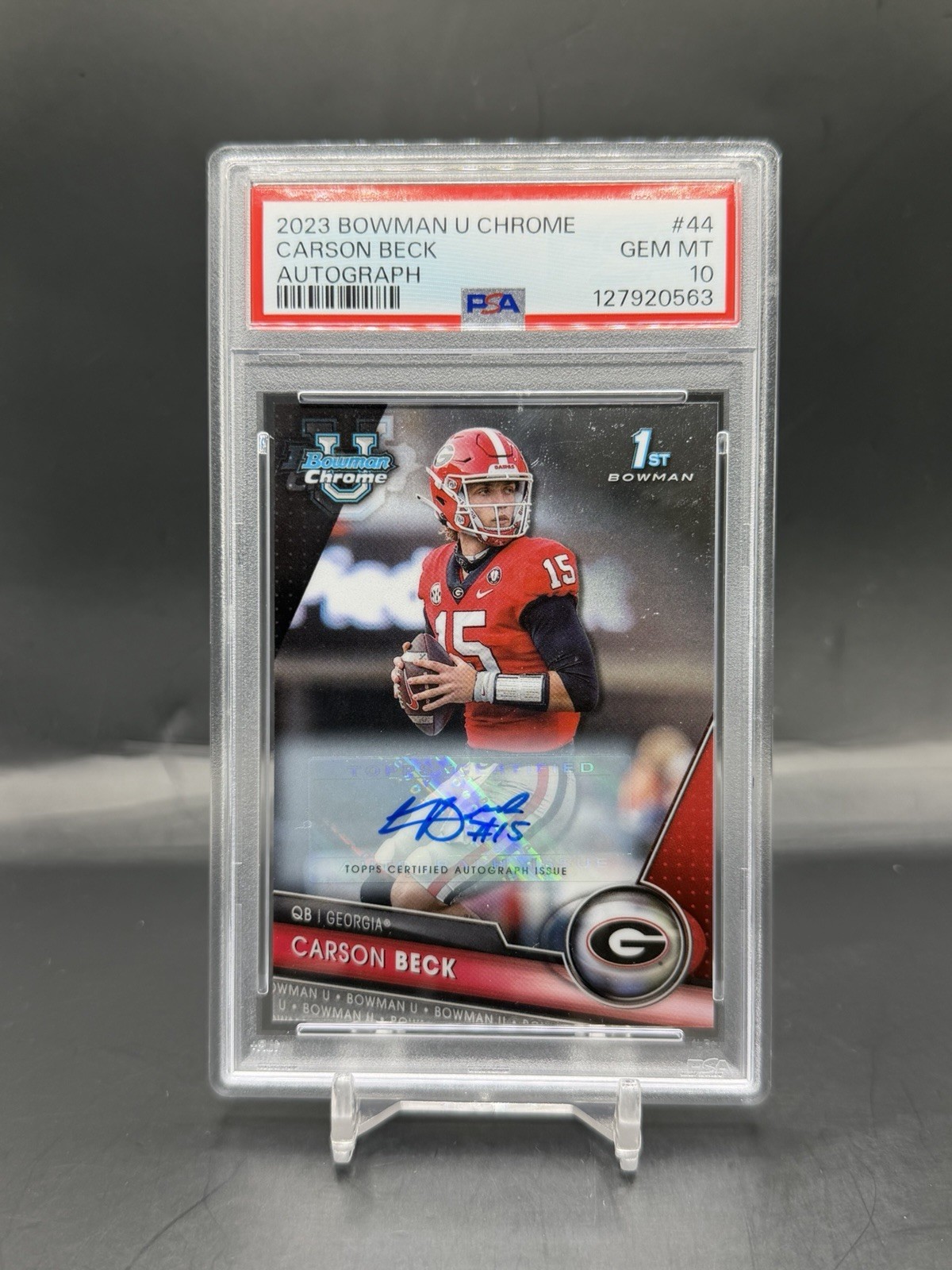 2023 Bowman Chrome U Carson Beck Autograph 1st Bowman PSA 10
