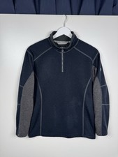 KUHL Kashmira Fleece Quarter Zip Sweater - Gray/Blue - Boys Large 14-16 