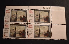 1971 US Stamps Scott #1433 - 8 Cent Plate Block - John Sloan - MNH