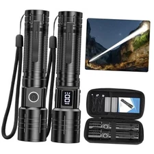  Tactical High Lumens Flashlights, LED Rechargeable Flashlight Super 2-Pack